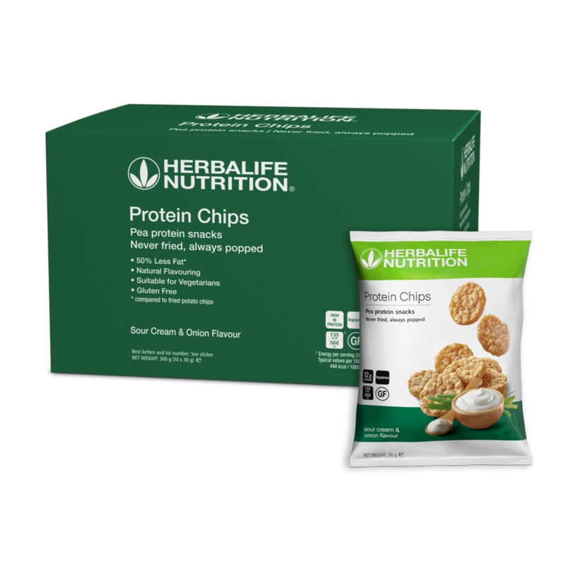 Herbavibe | Protein Chips Sour Cream & Onion 10 x 30 g 1 Protein Chips Sour Cream & Onion 10 x 30 g